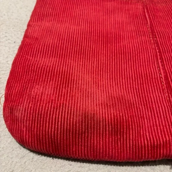 Roxy Tote Bag Y2k Red Corduroy Front and Back Pockets Double Handle Straps Vtg. - Picture 11 of 14